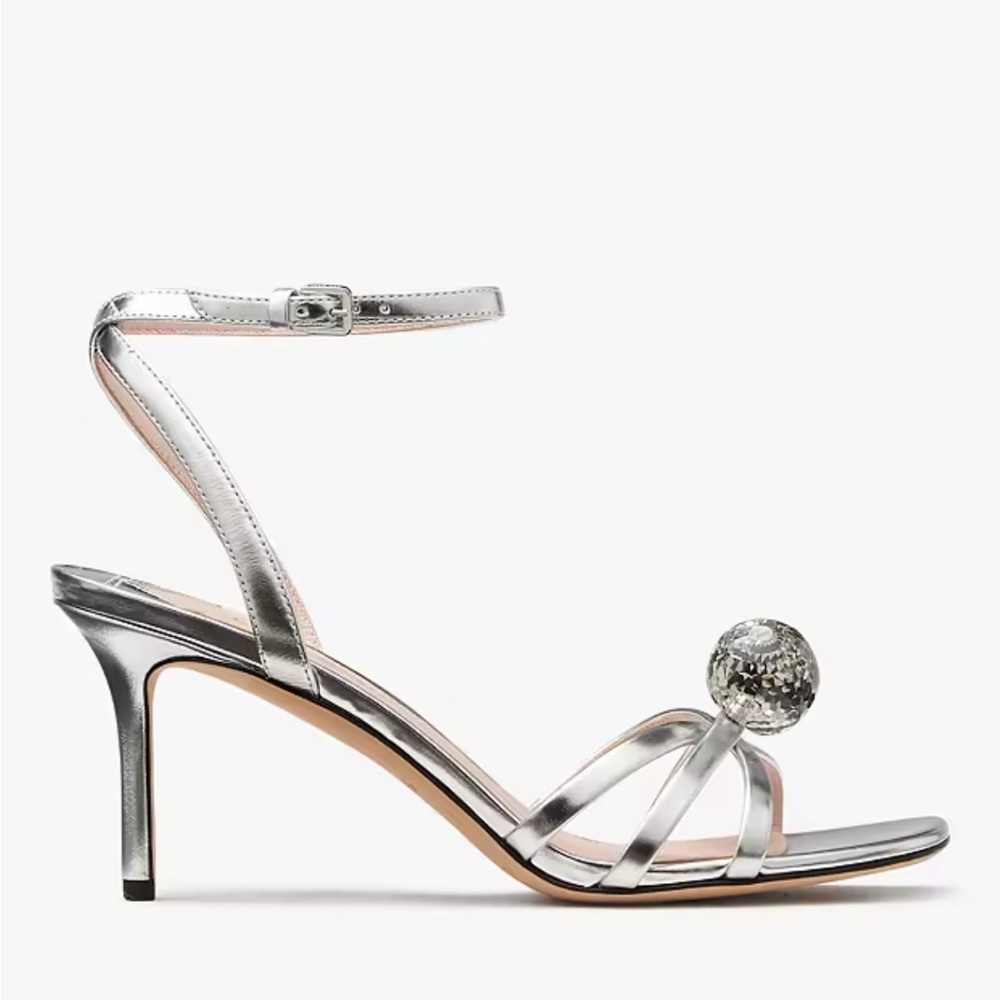 Kate Spade Let’s Dance silver heels